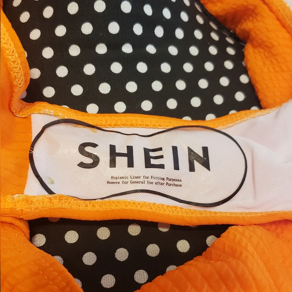 Shein Neon Orange Two-piece Swimsuit Adjustable Straps - Picture 11 of 16